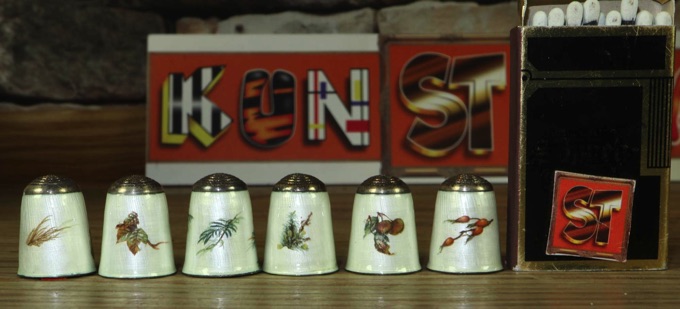 6 Fingerhüte Vögel