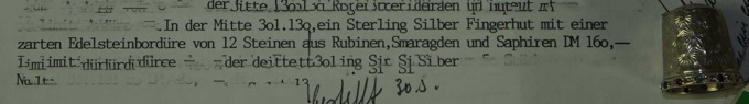 Fingerhut Edelstein Bordüre Sterling Silber