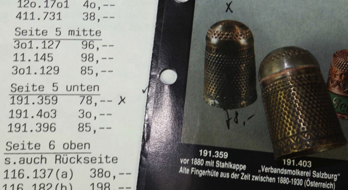 Fingerhut Stahlkappe antik