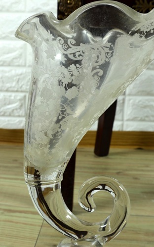 Füllhorn Glas Sterling Silber antik Tafelaufsatz England