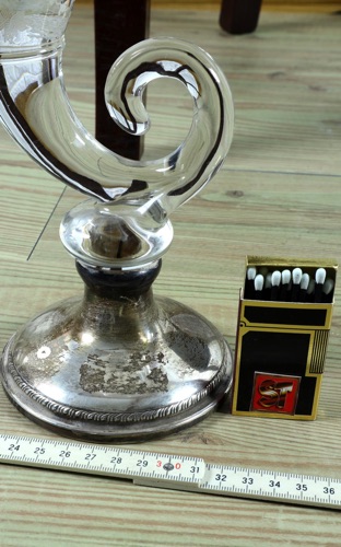 Füllhorn Glas Sterling Silber antik Tafelaufsatz England