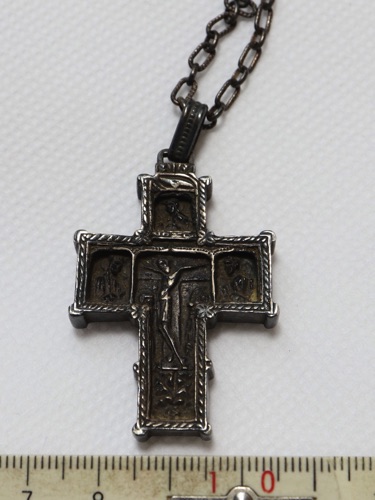 Halskette Silber antik Kreuz Jesus Pfarrer Geistlicher