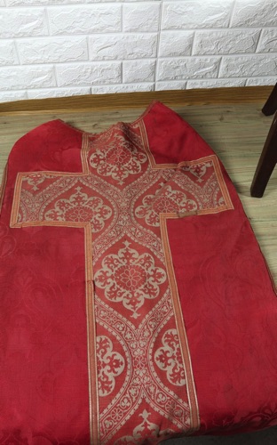 Kasel antik Umhang Kreuz Geistlicher