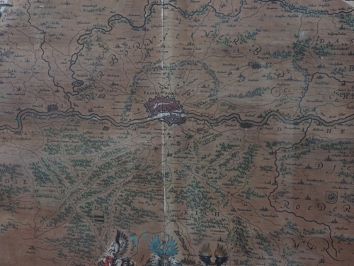 Kupferstich antik Landkarte Frankfurt am Main Territorii Francofurtensis Blaeu
