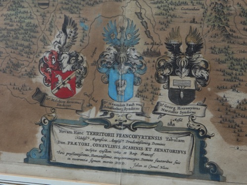 Kupferstich antik Landkarte Frankfurt am Main Territorii Francofurtensis Blaeu