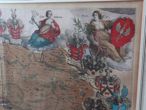 Kupferstich antik Landkarte Frankfurt am Main Territorii Francofurtensis Blaeu