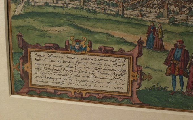 Passau Kupferstich antik 1576 Braun Hogenberg