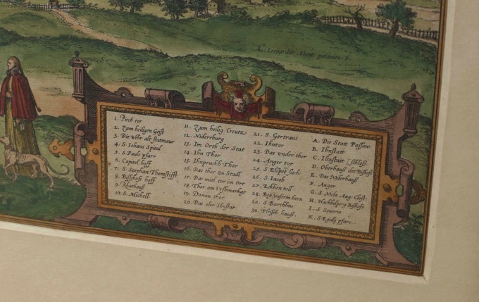 Passau Kupferstich antik 1576 Braun Hogenberg