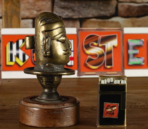 Asiatika Bronze Kopf Lampe
