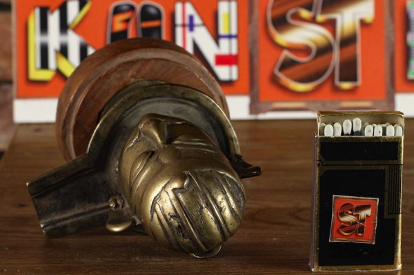 Asiatika Bronze Kopf Lampe
