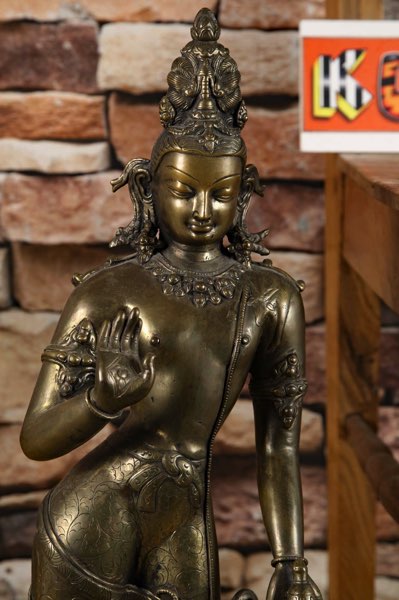 Asiatika Bronze Skulptur antik Frau Indien