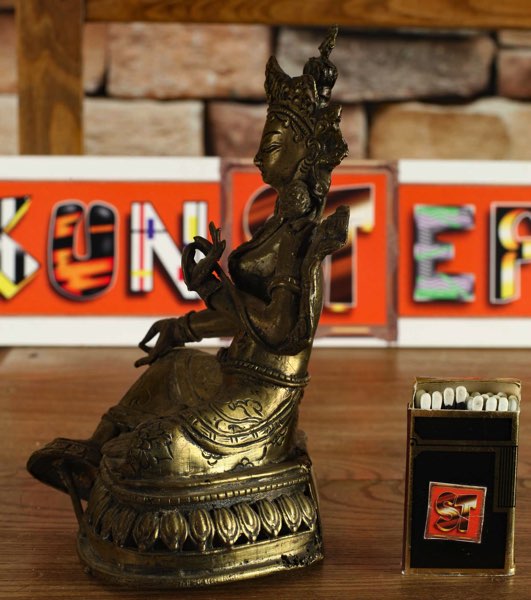 Asiatika Buddha Bronze sitting Tara