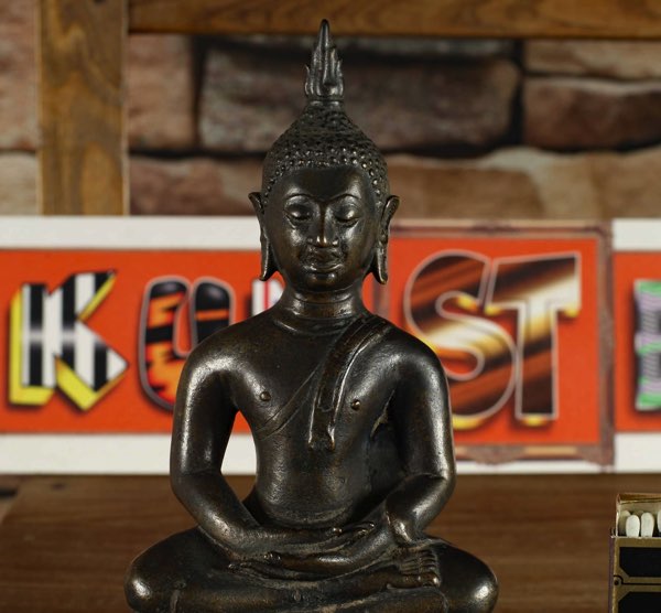 Asiatika Buddha Bronze sitzend Lotussitz
