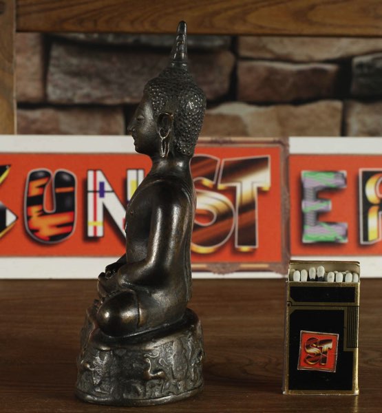 Asiatika Buddha Bronze sitzend Lotussitz