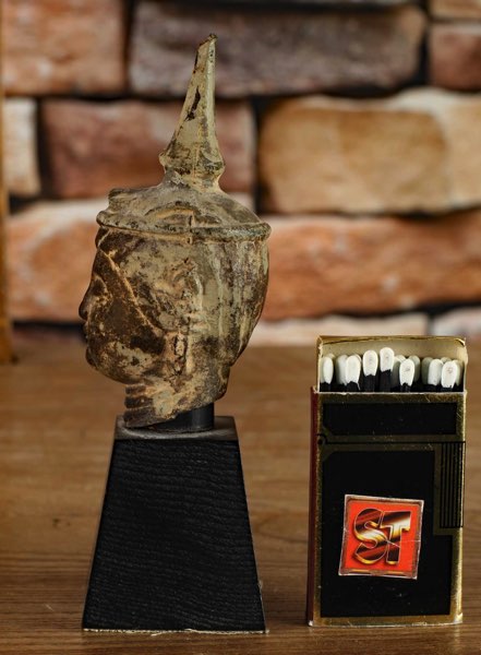 Asiatika Buddha Kopf Bronze antik 2