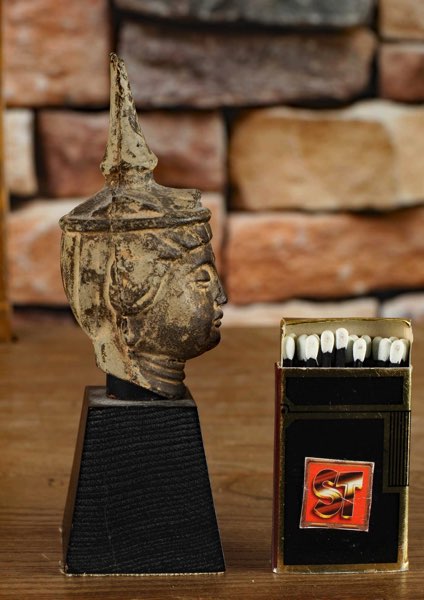Asiatika Buddha Kopf Bronze antik 2