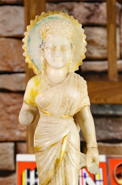 Asiatika Figur Stein antik Gottheit