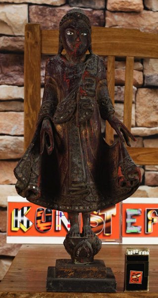 Asiatika Holzfigur antik Buddha Tempel Gottheit