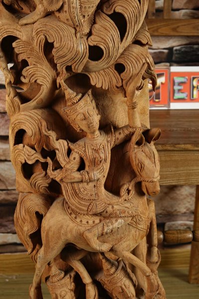 Asiatika Holzrelief antik 110cm