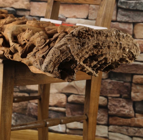 Asiatika Holzrelief antik 110cm