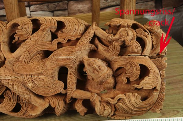Asiatika Holzrelief antik 110cm