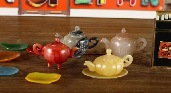 Asiatika Konvolut Miniatur Teekannen