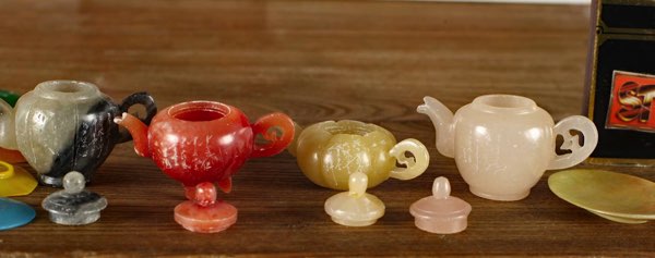 Asiatika Konvolut Miniatur Teekannen