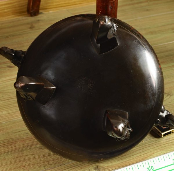 Asiatika Koro 3 teilig antik signiert