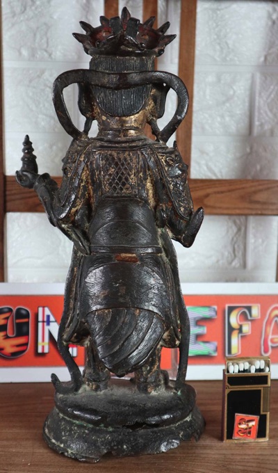 Bronze Figur Asiatika älter Krieger