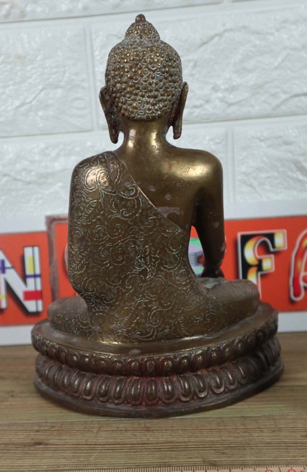 Bronze Tempelfigur sitzend Budda Asiatika
