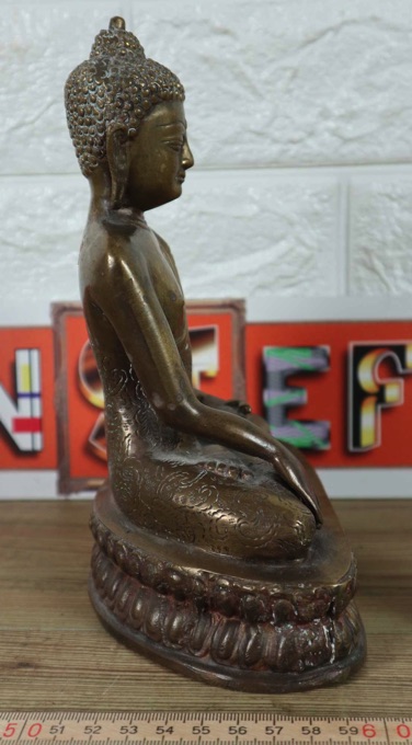 Bronze Tempelfigur sitzend Budda Asiatika