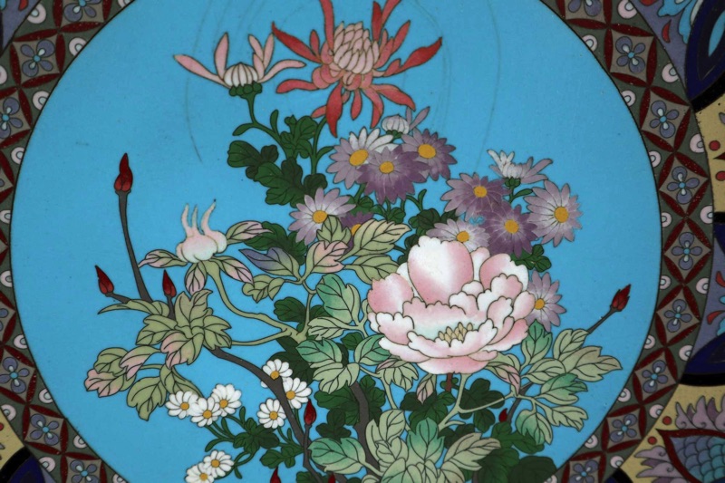 Cloisonne Teller China antik Platzteller floral