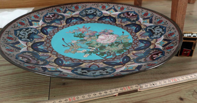 Cloisonne Teller China antik Platzteller floral