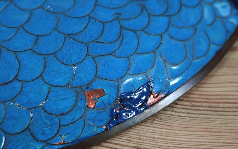 Cloisonne Teller China antik Platzteller floral