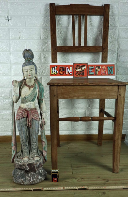 Figur Asiatika antik Frau Tempel Gewand
