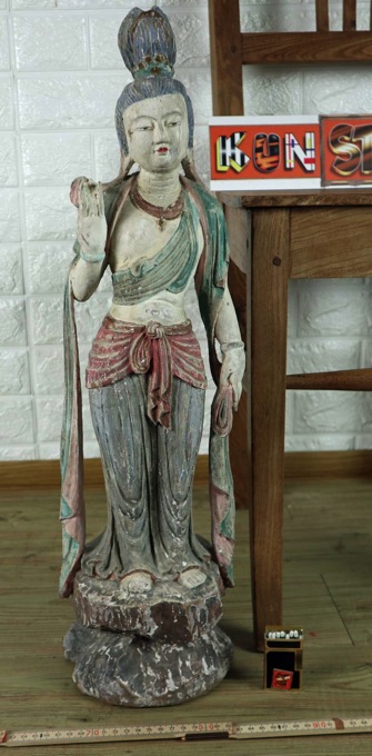 Figur Asiatika antik Frau Tempel Gewand