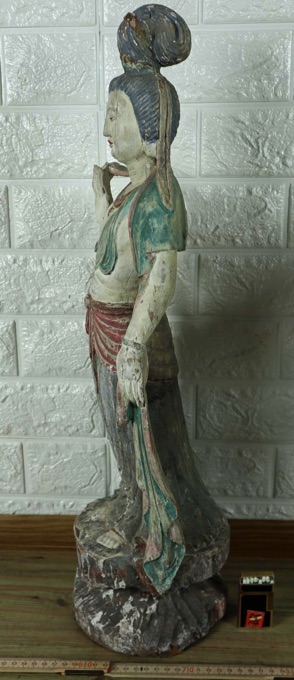 Figur Asiatika antik Frau Tempel Gewand