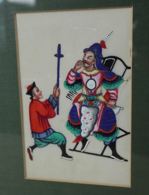 Malerei antik China Reispapier Reismalerei Krieger