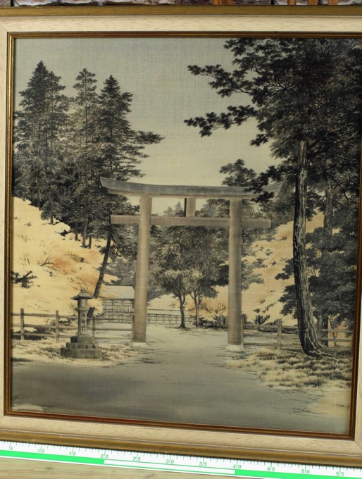 Malerei auf Seide Gemälde älter Asiatika Pagode