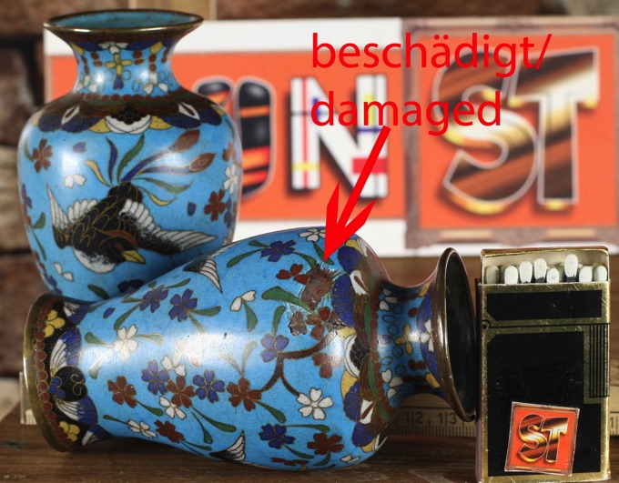 Paar ältere kleine Cloisonne Vasen Asiatika