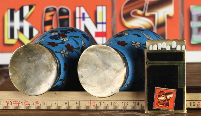 Paar ältere kleine Cloisonne Vasen Asiatika