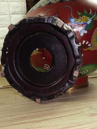 Vase China Cloisonne Drachen 49cm