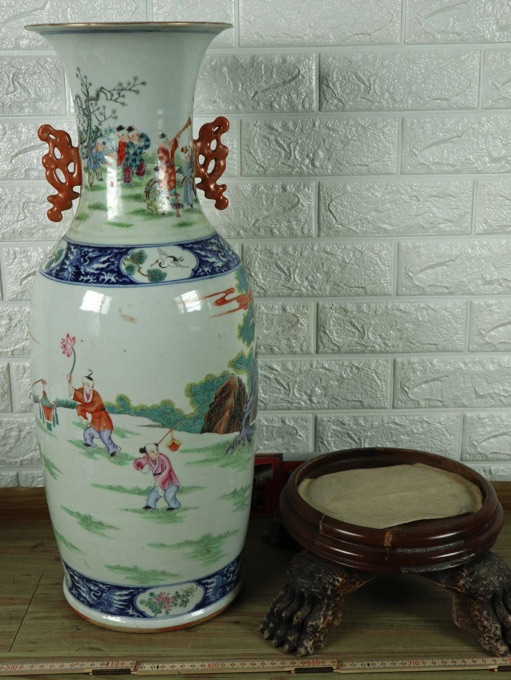 Vase China antik Flugdrachen Personen