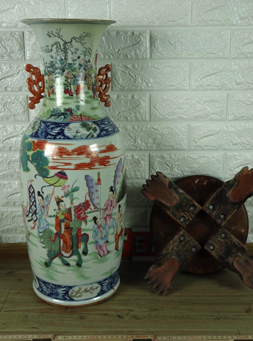 Vase China antik Flugdrachen Personen