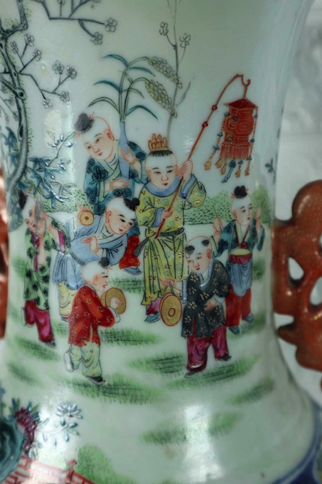 Vase China antik Flugdrachen Personen
