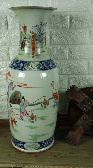 Vase China antik Flugdrachen Personen