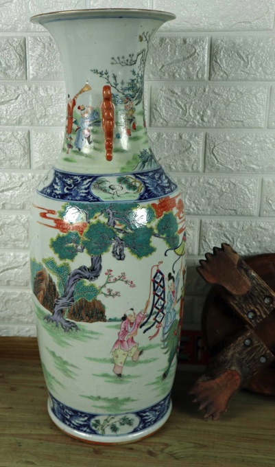 Vase China antik Flugdrachen Personen