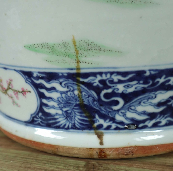 Vase China antik Flugdrachen Personen