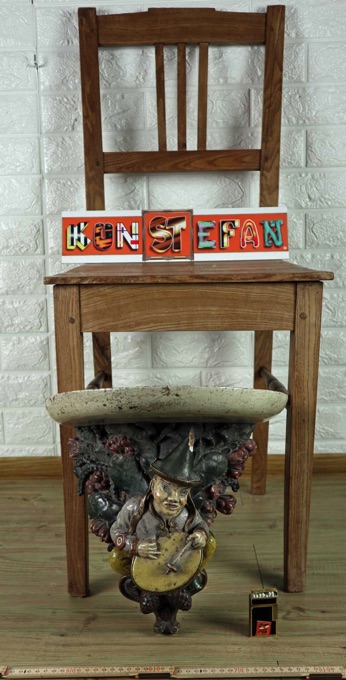 Wandkonsole Chinoiserie antik Musikant Trommel