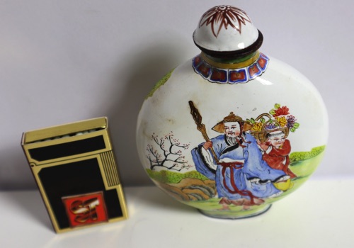 snuffbottle China signiert Asiatika